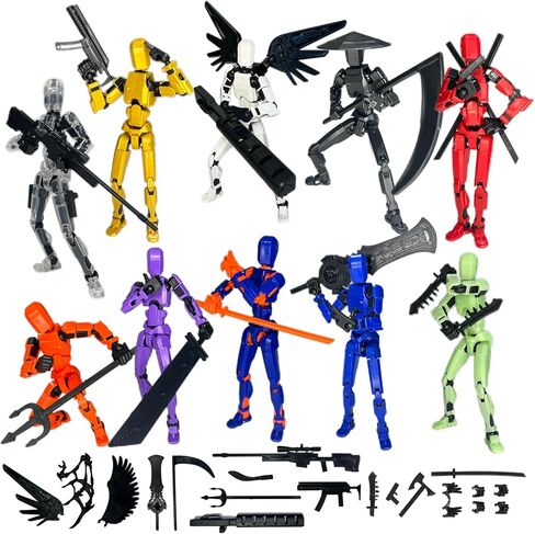 (Assembly Completed) 6 Packs Titan13 Action Figure, Dummy 13 3D Printed Action Figure Toy Gifts for Kids, Robot 13 ActionFigure Full Body Mechanical Doll Christmas Birthday Gift for Boys Girls in Saudi Arabia