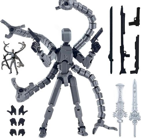 (Assembly Completed) 6 Packs Titan13 Action Figure, Dummy 13 3D Printed Action Figure Toy Gifts for Kids, Robot 13 ActionFigure Full Body Mechanical Doll Christmas Birthday Gift for Boys Girls in Saudi Arabia