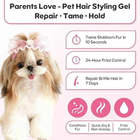 Dog Facial Hair Styling Gel – Gentle Grooming for Eyes & Nose Flyaways, No Alcohol Formula for Small Long-Haired Dogs & Cats, for Daily Use & Styling, 1.06 oz (1.06 oz) in Saudi Arabia