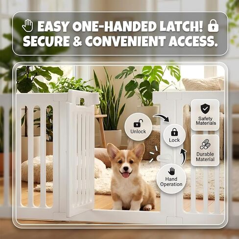 Dog Playpen with Door, Portable Large Puppy Playpen for Indoor & Outdoor Use, Tool-Free Assembly Modern Pet Play Pen for Dogs, Cats & Small Animals in Saudi Arabia