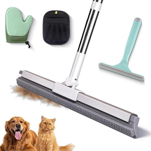 4 in 1 Carpet Rake for Pet Hair Removal with Adjustable Handle, Long Handle Dog and Cat Pet Hair Rake Set of 4, Rug Rake for Carpets, Pet Hair Broom for Carpets, Rugs, Mats, Couch, Car in Kuwait