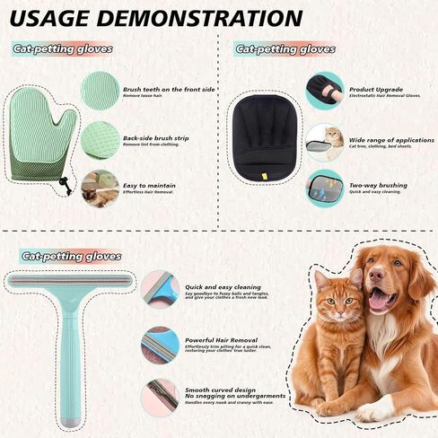 4 in 1 Carpet Rake for Pet Hair Removal with Adjustable Handle, Long Handle Dog and Cat Pet Hair Rake Set of 4, Rug Rake for Carpets, Pet Hair Broom for Carpets, Rugs, Mats, Couch, Car in Kuwait