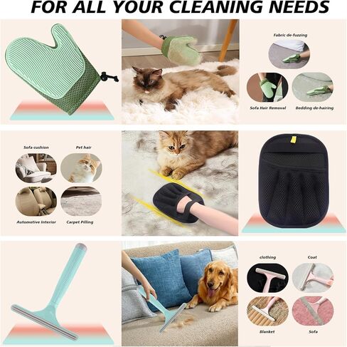 4 in 1 Carpet Rake for Pet Hair Removal with Adjustable Handle, Long Handle Dog and Cat Pet Hair Rake Set of 4, Rug Rake for Carpets, Pet Hair Broom for Carpets, Rugs, Mats, Couch, Car in Kuwait