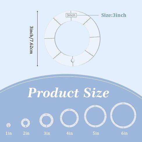 6 Pcs Circle Quilting Templates, Acrylic Stencils for DIY Crafts, Patchwork, Scrapbooking, Circle Templates for Quilting and Crafting in Saudi Arabia