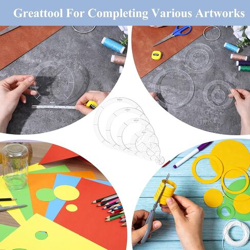 6 Pcs Circle Quilting Templates, Acrylic Stencils for DIY Crafts, Patchwork, Scrapbooking, Circle Templates for Quilting and Crafting in Saudi Arabia