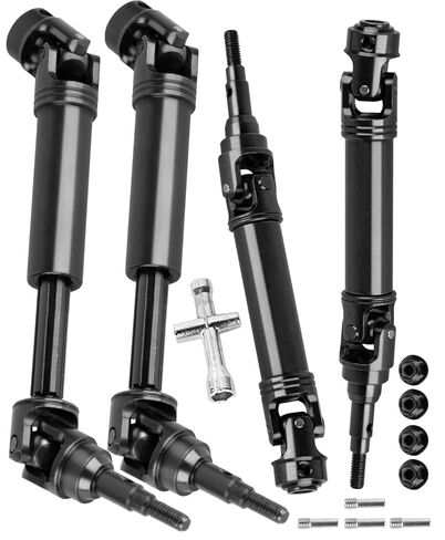 RC Upgrades Part Front Rear Driveshaft CVD for 1/10 Slash/Rustler/Stampede/Jato/Hoss 4X4 4WD VXL,#45 Steel Axles Drive Shaft Hops Up,Black（#9051+#9052） in Saudi Arabia