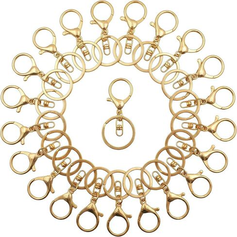Lobster Claw Clasps for Keychains 24Pcs Metal Large Lobster Claw Clasps Flat Split Key Chain Rings Bag Charm Clip Keychain Clip Hooks for DIY Key Chain Supplies Accessories (Multicolor) in Saudi Arabia