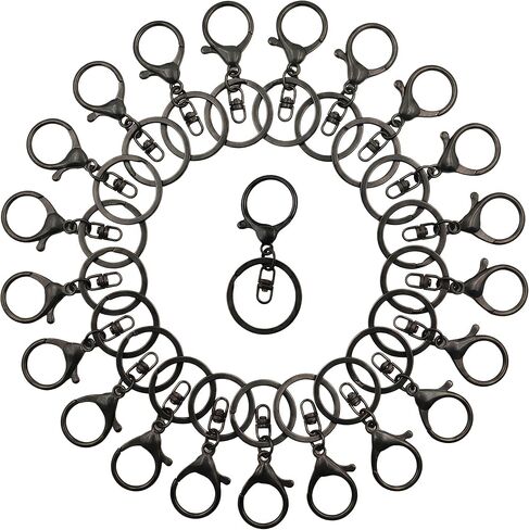Lobster Claw Clasps for Keychains 24Pcs Metal Large Lobster Claw Clasps Flat Split Key Chain Rings Bag Charm Clip Keychain Clip Hooks for DIY Key Chain Supplies Accessories (Multicolor) in Saudi Arabia
