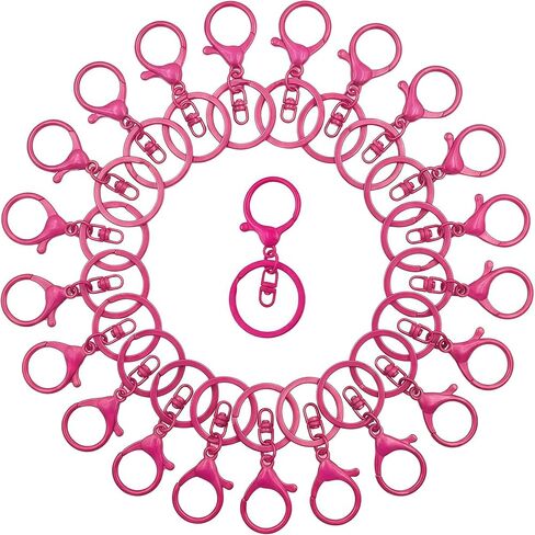 Lobster Claw Clasps for Keychains 24Pcs Metal Large Lobster Claw Clasps Flat Split Key Chain Rings Bag Charm Clip Keychain Clip Hooks for DIY Key Chain Supplies Accessories (Multicolor) in Saudi Arabia