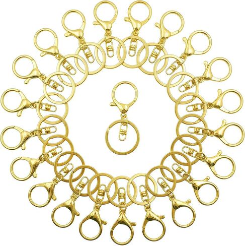 Lobster Claw Clasps for Keychains 24Pcs Metal Large Lobster Claw Clasps Flat Split Key Chain Rings Bag Charm Clip Keychain Clip Hooks for DIY Key Chain Supplies Accessories (Multicolor) in Saudi Arabia