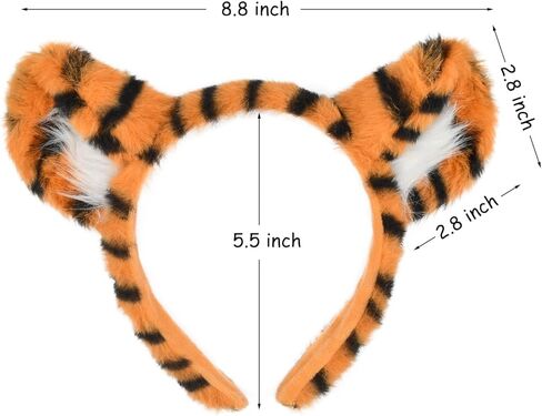 عصابات رأس النمر، إكسسوارات أزياء قطيفة مخططة باللونين البرتقالي والأسود، هدايا الحفلات، 6 عبوات in Kuwait