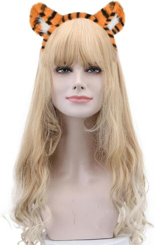 عصابات رأس النمر، إكسسوارات أزياء قطيفة مخططة باللونين البرتقالي والأسود، هدايا الحفلات، 6 عبوات in Kuwait