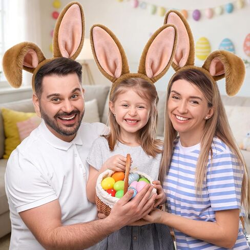 D-Fokes Easter Bunny Ears Headband and Bunny Tail, Rabbit Ears Headband for Easter Party Cosplay Decoration Bunny Hairbands in Saudi Arabia
