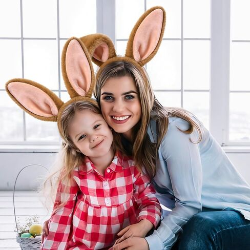 D-Fokes Easter Bunny Ears Headband and Bunny Tail, Rabbit Ears Headband for Easter Party Cosplay Decoration Bunny Hairbands in Saudi Arabia