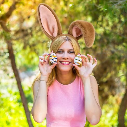 D-Fokes Easter Bunny Ears Headband and Bunny Tail, Rabbit Ears Headband for Easter Party Cosplay Decoration Bunny Hairbands in Saudi Arabia