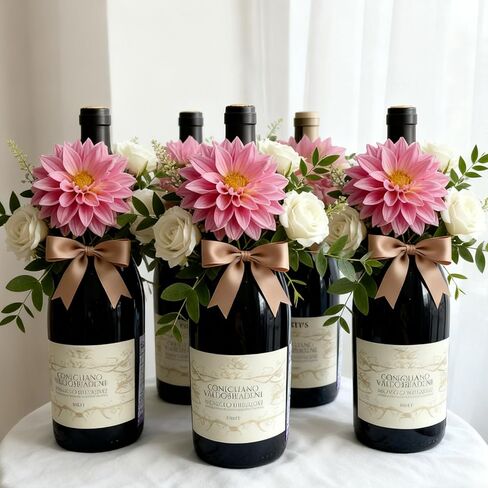 Flower Foam Holders, 12 Pcs Green Round Floral Foam with Adhesive & 38Yd Wire for Wine Bottle Arrangements, Wedding Centerpieces, DIY Fresh/Dried Artificial Flowers Decor in Kuwait