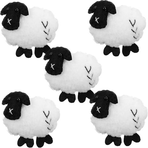 DOITOOL Sheep Keychain 5PCS Wool Felt Sheep Charms Keychains for DIY Crafting Miniature Felt Accessories for Creative Projects Cute Lamb Plush Decorations School Party, Zoo Kids Birthday in Saudi Arabia