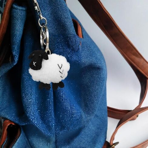 DOITOOL Sheep Keychain 5PCS Wool Felt Sheep Charms Keychains for DIY Crafting Miniature Felt Accessories for Creative Projects Cute Lamb Plush Decorations School Party, Zoo Kids Birthday in Saudi Arabia
