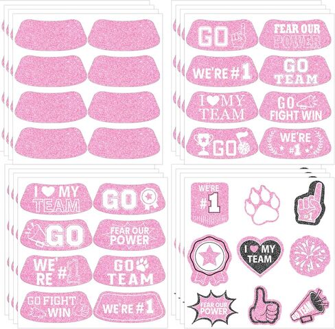 Gameza Yellow Face Glitter Eye Black Stickers, 36PCS Football Baseball Breathable Eye Stickers, Soccer Face Sticker Party Favors for Adults Lacrosse Fans, Spirit Day Accessories (Glitter, Yellow) in Saudi Arabia