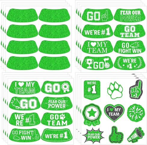 Gameza Yellow Face Glitter Eye Black Stickers, 36PCS Football Baseball Breathable Eye Stickers, Soccer Face Sticker Party Favors for Adults Lacrosse Fans, Spirit Day Accessories (Glitter, Yellow) in Saudi Arabia
