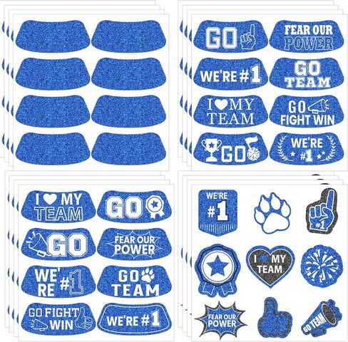 Gameza Yellow Face Glitter Eye Black Stickers, 36PCS Football Baseball Breathable Eye Stickers, Soccer Face Sticker Party Favors for Adults Lacrosse Fans, Spirit Day Accessories (Glitter, Yellow) in Saudi Arabia