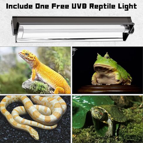 UVB Light for Reptiles, T5 39W 10.0 UVB Reptile Light Fixture, UVB Lamp for Desert & Tropical Reptiles, UVB Light Bar for Bearded Dragons, Lizards, Turtles & Snakes, 34 Inch in Saudi Arabia