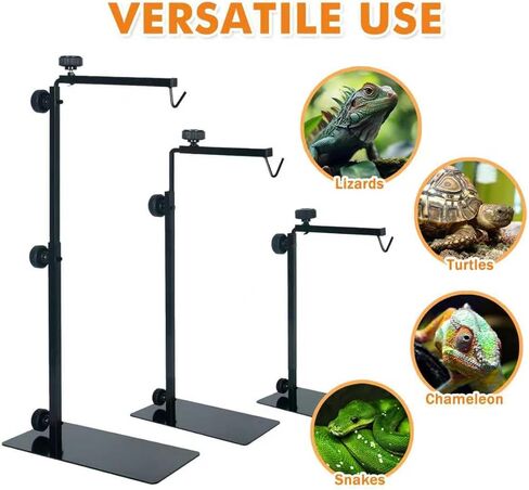 Adjustable 16.6-31 inch Metal Reptile Lamp Stand – Versatile Floor Light Holder for Terrarium Heat Lamps & Dome Shades, Perfect for Glass Reptile Enclosures & Heating Bulbs. in Saudi Arabia