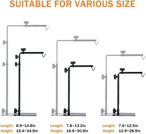 Adjustable 16.6-31 inch Metal Reptile Lamp Stand – Versatile Floor Light Holder for Terrarium Heat Lamps & Dome Shades, Perfect for Glass Reptile Enclosures & Heating Bulbs. in Saudi Arabia