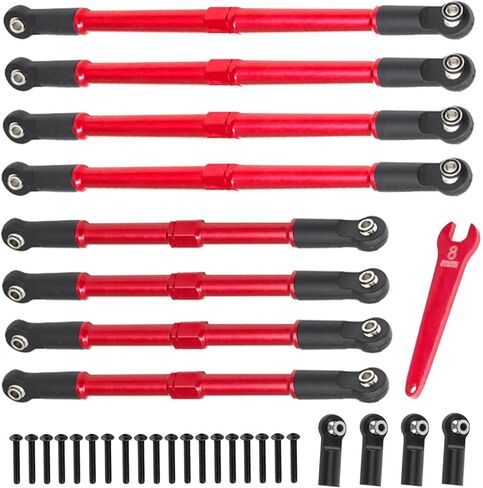 8pcs Metal Push Rod Toe Links Turnbuckle 5319X 5338R Upgrades Part for 1/10 E-Revo 2.0 Revo Summit RC Car (Red) in Saudi Arabia