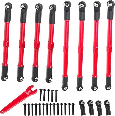 8pcs Metal Push Rod Toe Links Turnbuckle 5319X 5338R Upgrades Part for 1/10 E-Revo 2.0 Revo Summit RC Car (Red) in Saudi Arabia