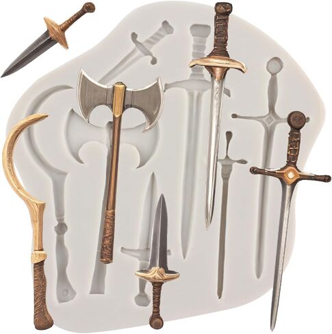 Sword Polymer Clay Molds Sword Silicone Mold for DIY Crafts Epoxy Resin Casting Air Dry Polymer Clay Plaster Jewelry Making in Saudi Arabia
