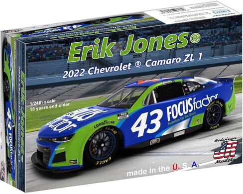 Salbinos J-R موديل 1/24 NASCAR 2022 Camaro ZL1 GMS Racing Eric Jones الراعي الرئيسي اللون البلاستيكي الموديل SJMPGC2022EJP مصبوب اللون in Kuwait