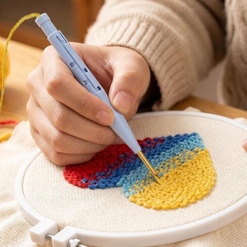 2 حزمة أداة إبرة لكمة قابلة للتعديل، لكمة إبرة التطريز القلم مع إبر الخيط للمبتدئين DIY الحرفية خياطة زين الزينة in Saudi Arabia
