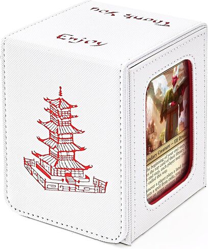 صندوق سطح السفينة Venssu Chinese Takeout مع شاشة القائد، حقيبة MTG Deck تناسب 100 بطاقة مزدوجة الأكمام / 35+ محمل علوي، صندوق تخزين جلدي مزيف مع مقسمين، متوافق مع بطاقات TCG/PTCG in Kuwait