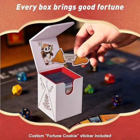 صندوق سطح السفينة Venssu Chinese Takeout مع شاشة القائد، حقيبة MTG Deck تناسب 100 بطاقة مزدوجة الأكمام / 35+ محمل علوي، صندوق تخزين جلدي مزيف مع مقسمين، متوافق مع بطاقات TCG/PTCG in Kuwait