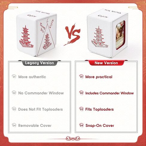 صندوق سطح السفينة Venssu Chinese Takeout مع شاشة القائد، حقيبة MTG Deck تناسب 100 بطاقة مزدوجة الأكمام / 35+ محمل علوي، صندوق تخزين جلدي مزيف مع مقسمين، متوافق مع بطاقات TCG/PTCG in Kuwait