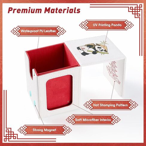 صندوق سطح السفينة Venssu Chinese Takeout مع شاشة القائد، حقيبة MTG Deck تناسب 100 بطاقة مزدوجة الأكمام / 35+ محمل علوي، صندوق تخزين جلدي مزيف مع مقسمين، متوافق مع بطاقات TCG/PTCG in Kuwait