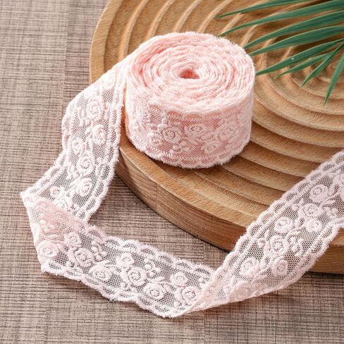 5 ساحات الوردي شريطة من الدانتيل تقليم حساسة خمر الدانتيل تقليم الشريط الوردي للخياطة Crafts بها بنفسك الحرف الزفاف الديكور in Kuwait