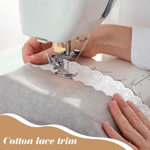 TIESOME 15 Yards Lace Trim, White Eyelet Floral Embroidery Ribbon Wavy Edge Ruffle Lace for Sewing Dresses Clothes Bags Home Decor(1.57 Inch Wide) in Saudi Arabia