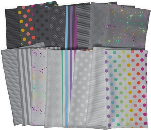 الألوان الحقيقية - الحزمة الثامنة من Graywork Fat (16 قطعة) من Tula Pink for FreeSpirit in Kuwait