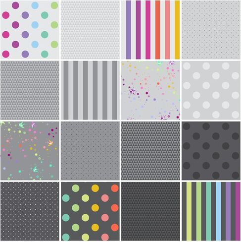 الألوان الحقيقية - الحزمة الثامنة من Graywork Fat (16 قطعة) من Tula Pink for FreeSpirit in Kuwait