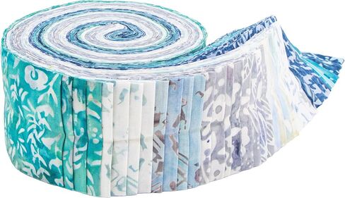 Expressions Batiks Floral Grid Seafoam Splash 40 شرائح 2.5 بوصة جيلي رول رايلي بليك RP-23465A-40 in Saudi Arabia