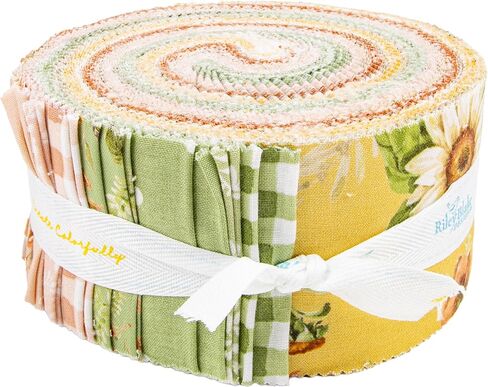 Lisa Audit Sunflower Whispers Rolie Polie 40 2.5-inch Strips Jelly Roll Riley Blake RP-16670-40 in Saudi Arabia