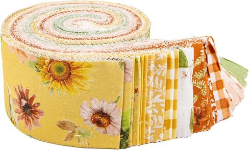 Lisa Audit Sunflower Whispers Rolie Polie 40 2.5-inch Strips Jelly Roll Riley Blake RP-16670-40 in Saudi Arabia