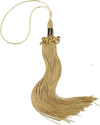 2026 Tassel Graduation with 2026 Gold Charm,Tassels for Graduations Cap, Tassel Suitable for Graduation Hat Decorations, Old Gold Tassels in Saudi Arabia