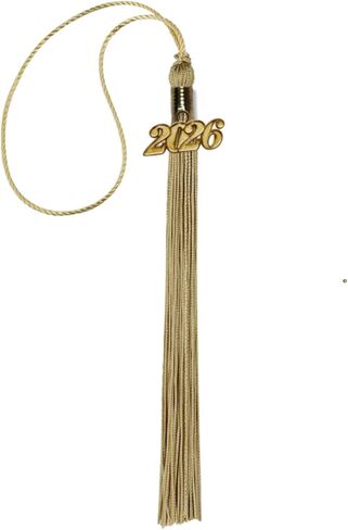 2026 Tassel Graduation with 2026 Gold Charm,Tassels for Graduations Cap, Tassel Suitable for Graduation Hat Decorations, Old Gold Tassels in Saudi Arabia
