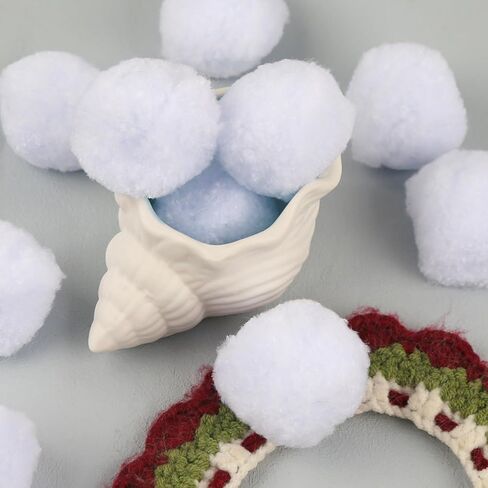 ASUNFO 20Pcs Large Pom Poms White Puff Balls Fluffy Pompoms Balls Bulk for Crafts Hats Shoes Decor 2 Inch in Saudi Arabia