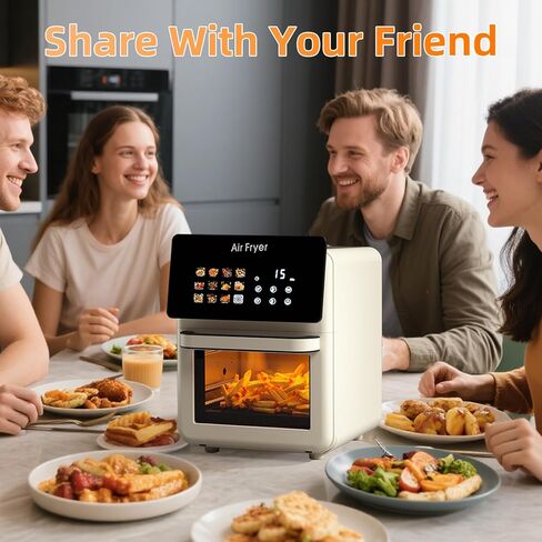 10L Large Xl Pro Air Fryer Oven With Grill Combo For Kitchen Countertop Use,12 in 1 Smart Convection Ovens,AirFryer With Glass View Window,Nonstick Basket,Fryer Liners,Removable Door-White in Kuwait