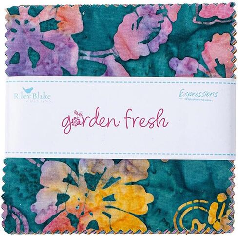 التعبيرات Batiks Garden Fresh 5 "مكدس 42 5 بوصة مربعات ساحرة رايلي بليك 5-23416-42 in Saudi Arabia