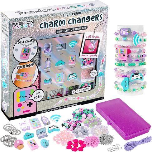 Fashion Angels Charm Changers Axolotl League Jewelry Design Kit, Includes Adorable Axolotl Charms & Over 700 Beads, Custom Jewelry Craft Activity for Kids in Saudi Arabia